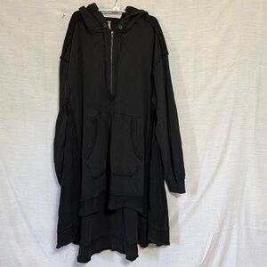 Free People North Sweatshirt XL Black Oversized Tunic Hoodie NWT